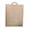 Caja de madera personalizable para maestra/o de guardería - 3 botellas. Diseño árbol