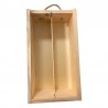 Caja de madera personalizable para maestra/o de guardería - 2 botellas. Diseño árbol