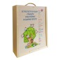 Caja de madera personalizable para maestra/o de guardería - 2 botellas. Diseño árbol