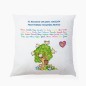Personalized cushion for teacher, 25 x 25 cm. Tree design