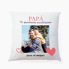 Personalized photo cushion to give to your father 40x40cm