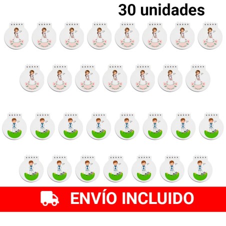 15 boy's communion notebooks + 15 girl's communion notebooks (30 units)
