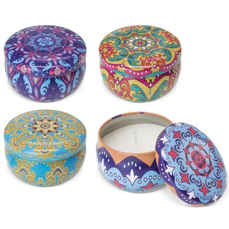 Assortment of 12 scented candles in a tin