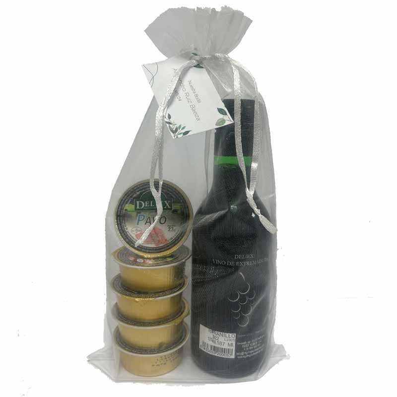 Deliex miniature wine bottle with five single pates for wedding