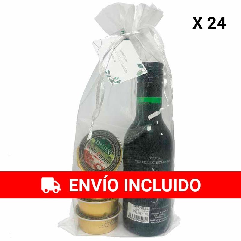 Vino Extremeño Deliex con surtido de  pate (24ud)