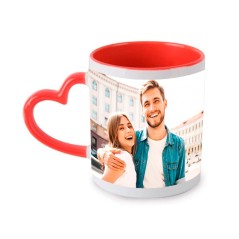 Taza personalizada de corazón y caja de chocolates - Regalos Gourmet Online