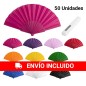 50 Abanicos de colores plástico