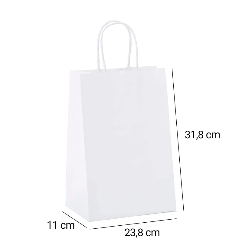 Bolsa Blanca de papel 25 x 31 x 11 cm