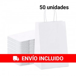 Pack de 50 bolsas 23,8 x 31,8 x 11 cm de fondo Blancas
