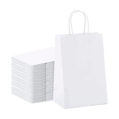 Lot de 50 sacs, 23,8 x 31,8 x 11 cm de profondeur, blancs