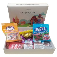 Cesta de chocolates, bombones y gominolas (surtido 4)