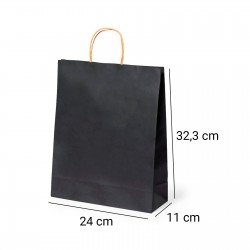 Bolsa papel 32,3 x 24 x 11 cm Negra