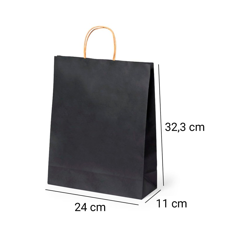 Bolsa papel 25 x 31 x 11 cm Negra