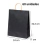 60 bolsas regalos 25x31x11cm negras