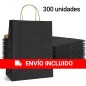 Box of 300 black paper bags with handles, 24 x 32 x 11 cm Box of 300 black paper bags with handles, 24 x 32 x 11 cm