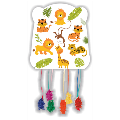 Piñata d'anniversaire animaux de la jungle 28 x 33 cm