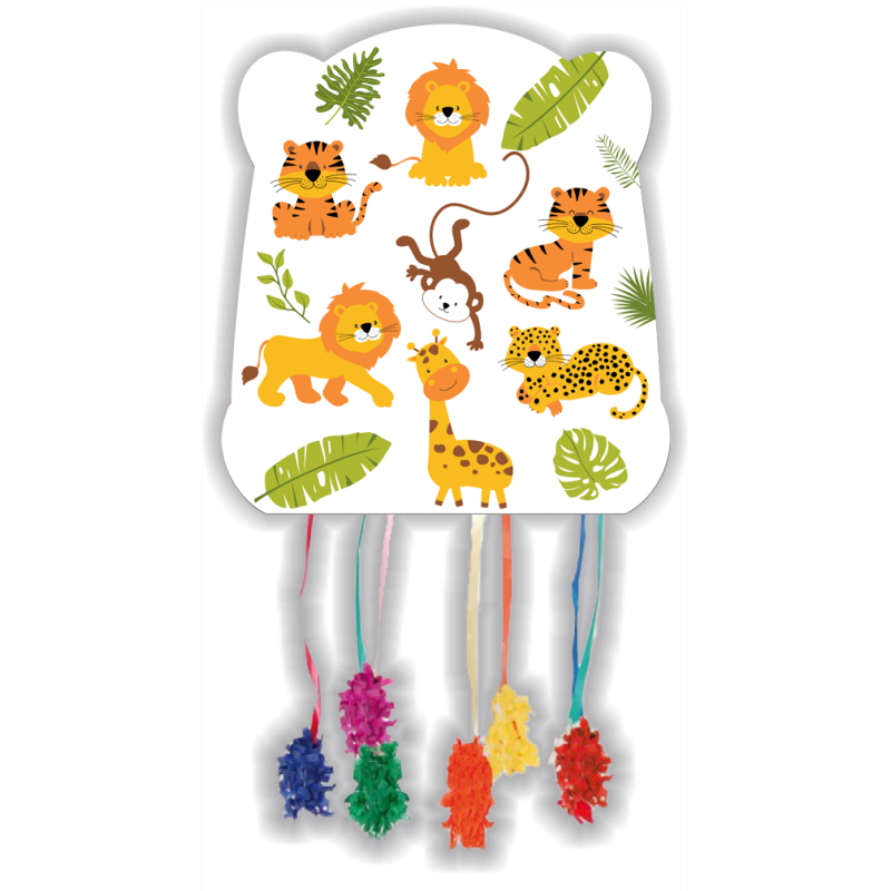 Piñata cumpleaños animales jungla 28 x 33 cm