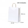 Caja 250 bolsas de papel blancas 32 x 41 x 12 cm