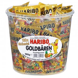 Cubo de 100 Bolsitas Haribo - Mini Ositos Oro