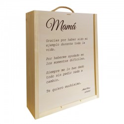 Caja de madera personalizada para 3 botellas regalo para madre