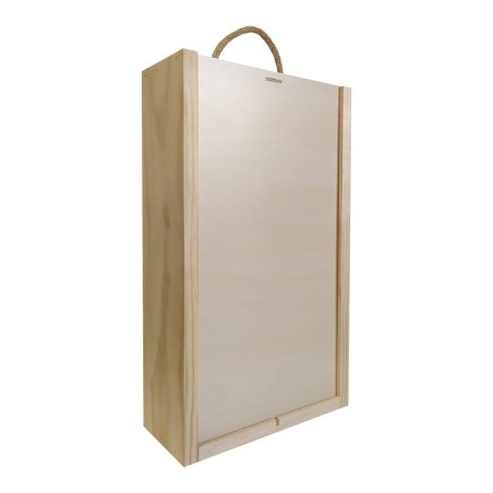 Coffret en bois personnalisé pour 2 bouteilles cadeau pour maman