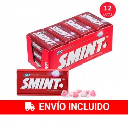 Caja 12 latas SMINT Tin fresa caramelo comprimido 35 gr