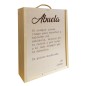 Personalized wooden box for 3 bottles gift for grandmother