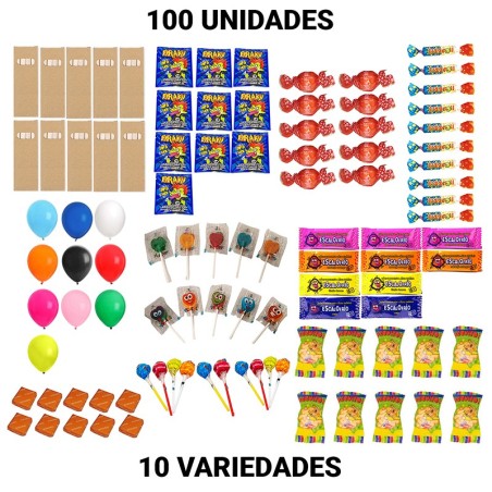 100 bonbons et friandises pour garnir les piñatas et pour les anniversaires