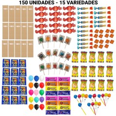 150 bonbons et friandises pour garnir les piñatas et pour les anniversaires (assortiment 1)