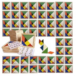 Set de 50 puzzles tangram para niños