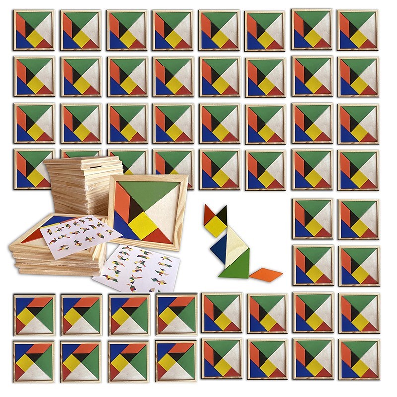 Set de 50 puzzles tangram para ninos