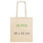 25 sacs en coton avec anses - 42 x 38 cm, 140 g