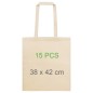 15 Cotton Bags with Handles - 38 x 42cm
