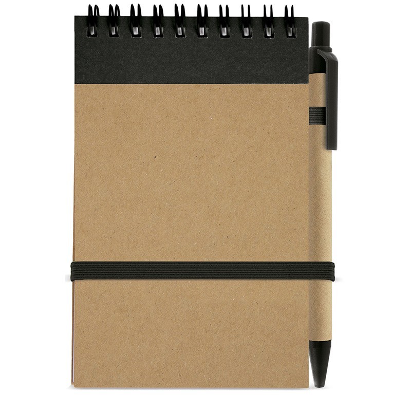 Small A6 Notebook with Plain Pages and Black Pen