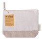 Recycled Cotton Toiletry Bag in Natural and Brown