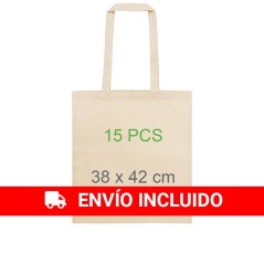 15 sacs en coton avec anses - 38 x 42 cm
