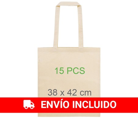15 sacs en coton avec anses - 38 x 42 cm