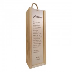 Caja de madera personalizada para 1 botella regalo para hermana