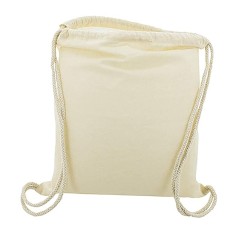 Cotton fabric backpack bag 135 gr with drawstrings
