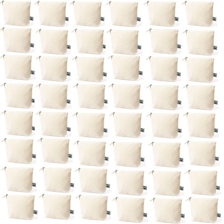 Trousse de toilette en coton avec fermeture éclair (50 pièces)