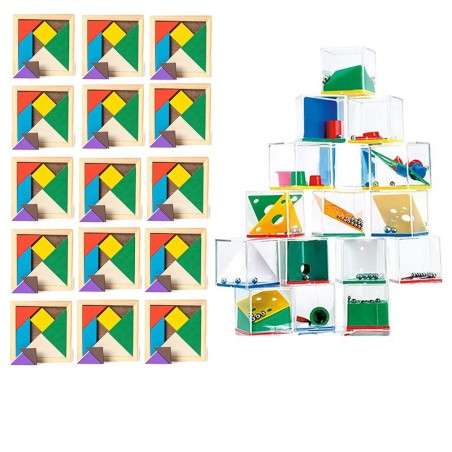 Pack 15 Puzzles Tangram y 15 Juegos de Habilidad