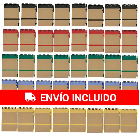 50 libretas pequeñas A6 con boli