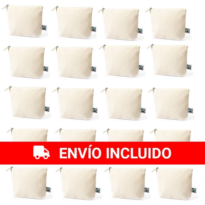 20 Cotton toiletry bag with zipper