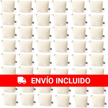 Trousse de toilette en coton avec fermeture éclair (50 pièces)