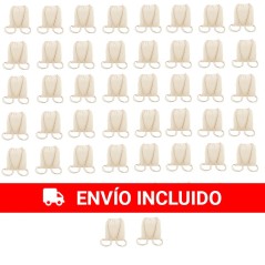 50 100% cotton bags. Backpack-style bags with double handles and adjus