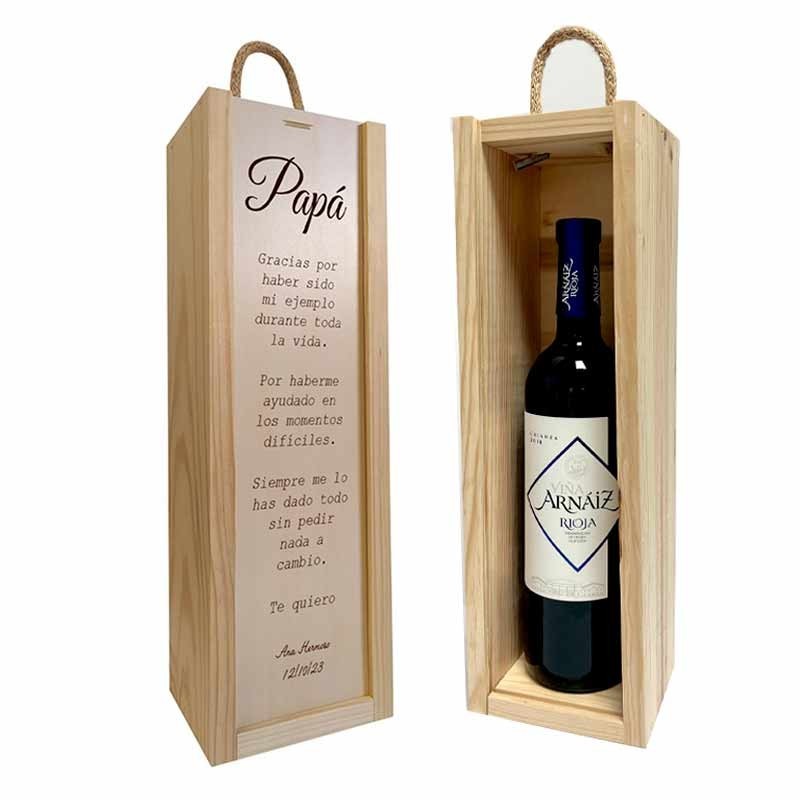 Coffret personnalisé avec du vin de Rioja pour papa