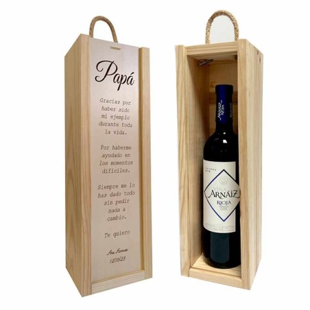 Personalized box with Rioja wine for Dad