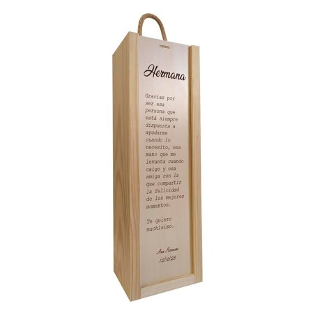 Personalized box with Rioja wine for sister