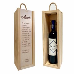 Caja personalizada con vino Rioja Abuelo | Regalos Gourmet Online
