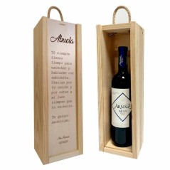 Coffret personnalisé avec du vin de Rioja pour grand-mère